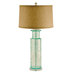 Recycled Glass Cylindrical Table Lamp in Green