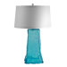 Recycled Glass Aqua Wave Table Lamp