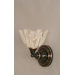 One Light Wall Sconce with Italian Ice Glass Shade in Black Copper