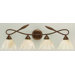 Leaf 4 Light Bathroom Vanity with Gold Ice Glass