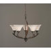 Bow 5 Light Up Chandelier with Crystal Glass
