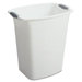21 Quart White Open Wastebasket