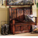 Historic Monk's Storage Wood Entryway Bench