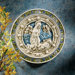 Adoration of the Child Roundel Wall Sculpture in Stone
