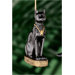 Bastet Egyptian Holiday Ornament in Faux Ebony and Gold