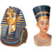 The Golden Mask of Tutankhamen and Queen Nefertiti Medium Sculpture (Set of 2)