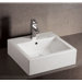 Isabella 7" x 19.63" Square Vessel Sink with Overflow and Rear Center Drain in White
