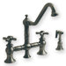 Vintage III Cross Handle Widespread Bridge Faucet with Traditional Swivel Spout, Cross Handle and Side Spray