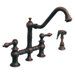 Vintage III Two Handle Widespread Bridge Faucet with Traditional Swivel Spout, Lever Handles and Side Spray