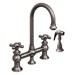 Vintage III 5.25" Two Handle Widespread Bridge Faucet with Cross Handles and Side Spray