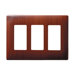 Three Gang Decorator Screwless Wall Plate in Metal Mahogany