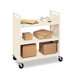 Steel Flat Shelf Cart With Four Casters, Three Shelves, 37 x 18 x 42, Putty                                                  
