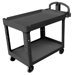 Rubbermaid Commercial - Heavy-Duty Lipped Shelves Utility Carts Hd Lipped 2-Shelf Utility Cart Large: 640-4546-Bla - hd lipped 2-shelf utility cart large
