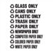 Recyclable Waste White Decals (1.75"H x 13.5"W)
