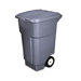 Brute Big Wheel Container, Square, Plastic, 50gal, Gray