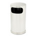 Designer Line Fire-Safe Receptacle, Rnd, Steel, 12gal, SS/BK