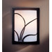One Light Wall Sconce with Forged Reeds Positioned on Right