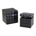 2 Piece Tufted Leather Chest Set in Black