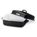 Covered Roaster with Flat Rack in Black