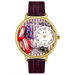 Unisex Shoe Shopper Purple Leather and Goldtone Watch in Gold