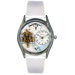 Women"s RN White Leather and Silvertone Watch in Silver