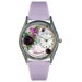 Women's February Purple Leather and Silvertone Watch in Silver
