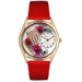 Women's Bunco Red Leather and Gold Tone Watch