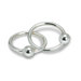 Classique Two Ring Sterling Silver Baby Rattle and Teether