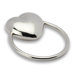 Small Heart Sterling Silver Baby Teether Ring Rattle