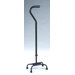 Tall Heavy Duty Large Base Quad Cane in Black