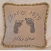 French Farm House Foot Print Linen Pillow