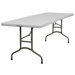 Blow Molded Plastic Bi-Folding Table in Granite White