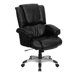 High-Back Overstuffed Executive Chair with Rolled Upholstered Arms