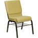 Hercules Series 18.5' Wide Church Chair with Gold Vein Frame