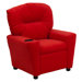 Contemporary Kid's Vinyl Recliner with Cup Holder