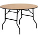 Round Wood Folding Banquet Table with Clear Coated Finished Top