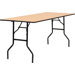 Rectangular Wood Folding Banquet Table with Clear Coated Finished Top
