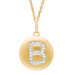 Round Initial B Pendant in Yellow Gold