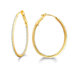 Micro Prong Gold Over Silver Diamond 0.26CT Oval Hoop Earring