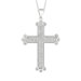 Sterling Silver Micro-Set 130 White Cubic Zirconium Cross Necklaces