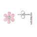 Sterling Silver and Enamel Flower Earring