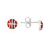 Sterling Silver and Enamel Basketball Earring