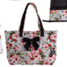 Cottage Rose Lace Pink Bow with Tote Bag