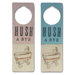 "Hushabye" Wooden Doorknob Sign in Distressed Pink