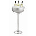 Remington Round Beverage Stand with Handle in Brushed Stainless Steel