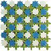Aquarelle 12" x 12" Ceramic Wall Tile in Star Blue Mosaic