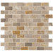 Jade 1" x 2" Decorative Brick Mosaic in Taupe