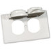 One Gang Weatherproof Covers in White for Horizontal Duplex Receptacle 