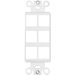 Six Port Decorator Wall Plate in White