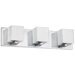 Frosted Glass Three Light Bath Vanity in Polished Chrome